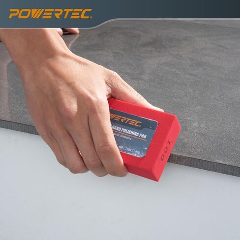 وسادات تلميع يدوية ماسية من باورتيك، 200 حبيبة، عبوة واحدة، كتلة صنفرة ماسية لتلميع وطحن البورسلين، بلاط السيراميك، الزجاج، الجرانيت، الحجر، الخشب والمعادن (71906) in Kuwait