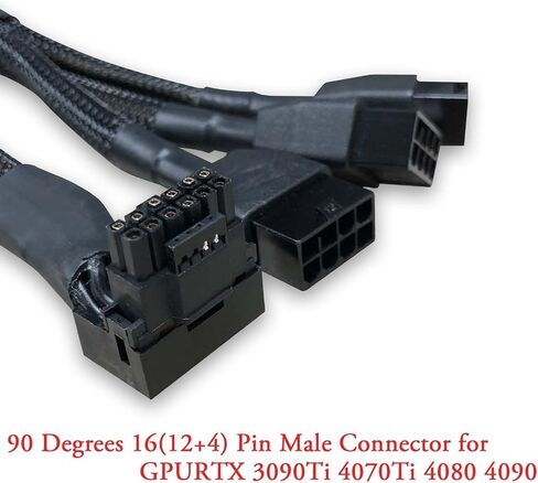 3x8Pin to 16Pin Graphics Card Power Supply 8pin Adapter line PCIE 5.0 line for RTX4090 RTX4080 12VHPWR to 3x8pin 12VHPWR to 3x8pin 90-Degree Elbow in Saudi Arabia