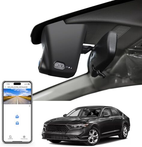 كاميرا داش كام 4K مناسبة خصيصًا لسيارة Honda Accord Gen11 2023+ & Hybrid، مظهر متكامل من صانع المعدات الأصلية، فيديو UHD 2160P، WiFi وتطبيق، بطاقة 64 جيجابايت in Kuwait