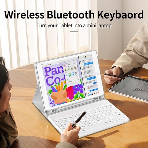 for iPad 9th/8th/7th Generation Case with Keyboard (2021/2020/2019) - 7 Colors Backlit Wireless Detachable Folio Keyboard Cover with Pencil Holder for iPad 10.2 Inch, Gray in Saudi Arabia