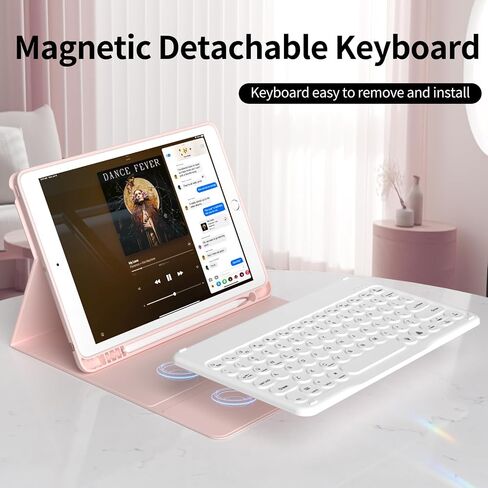 for iPad 9th/8th/7th Generation Case with Keyboard (2021/2020/2019) - 7 Colors Backlit Wireless Detachable Folio Keyboard Cover with Pencil Holder for iPad 10.2 Inch, Gray in Saudi Arabia
