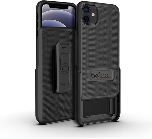 مجموعة حافظة BELTRON لهاتف iPhone 12 وiPhone 12 Pro، حافظة حماية نحيفة لكامل الجسم ومشبك حزام دوار 3 في 1 مع مسند/حامل بطاقة لهاتف iPhone 12 6.1 بوصة (2020) in Kuwait