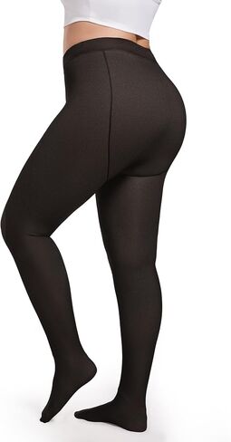 COOTRY Fleece Lined Tights for Women Plus Size Thick Thermal Pantyhose Leggings Warm Winter Sheer Tights in Kuwait