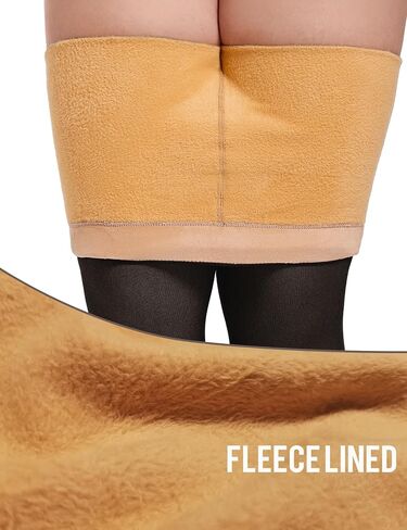 COOTRY Fleece Lined Tights for Women Plus Size Thick Thermal Pantyhose Leggings Warm Winter Sheer Tights in Kuwait