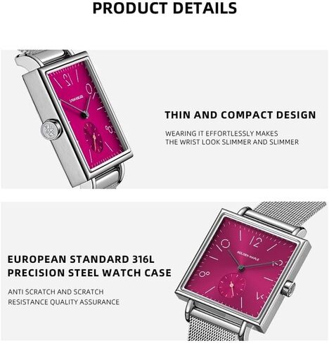 Ladies Watches Swiss Quartz Movement Watches for Women Square Watch - Rainbow Series in Kuwait