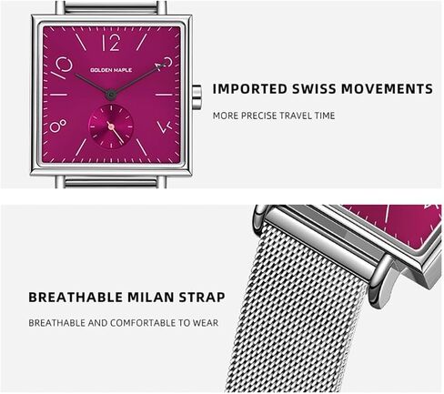 Ladies Watches Swiss Quartz Movement Watches for Women Square Watch - Rainbow Series in Kuwait