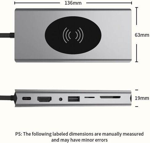 محطة إرساء الكمبيوتر المحمول متعددة الوظائف 15 في 1 USB C Hub Gigabit Ethernet USB C Hub Type-c إلى 4K HDMI متعدد المنافذ مع شحن VGA PD، 3 منافذ USB 3.0، بطاقة SD in Saudi Arabia