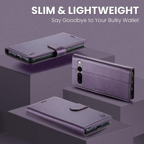 for Google Pixel 7 Pro Wallet Case with RFID Blocking Credit Card Holder, PU Leather Folio Flip Kickstand Protective Shockproof Cover Women Men for Pixel 7 Pro 5G Phone case(Purple) in Saudi Arabia