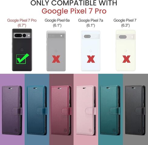 for Google Pixel 7 Pro Wallet Case with RFID Blocking Credit Card Holder, PU Leather Folio Flip Kickstand Protective Shockproof Cover Women Men for Pixel 7 Pro 5G Phone case(Purple) in Saudi Arabia