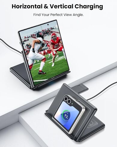 GEEKERA Wireless Charger for Samsung, 3 in 1 Foldable Wireless Charging Station for Samsung Galaxy Z Flip/Fold 6 5 4 3, S24 S23 S22 S21 S20 Ultra Plus, Watch 6 5 4 3 Active, Buds 2 Pro/Live, Android in Saudi Arabia