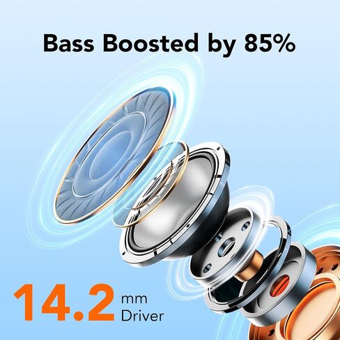 Wireless Earbuds Bluetooth 5.4 Headphones, 50 Hrs Playtime with LED Digital Display, ENC Call Noise Cancelling, 14.2mm Big Speakers Bass Stereo Ear Buds, IP7 Waterproof Earphones Sports Rice White in Saudi Arabia
