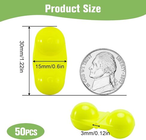 50 PCS Fishing Double Rattles Beads, Catfish Rattles for Fishing, Plastic Fishing Bead Fishing Bells Rattle Floater Rig Beads for Catfish in Saudi Arabia