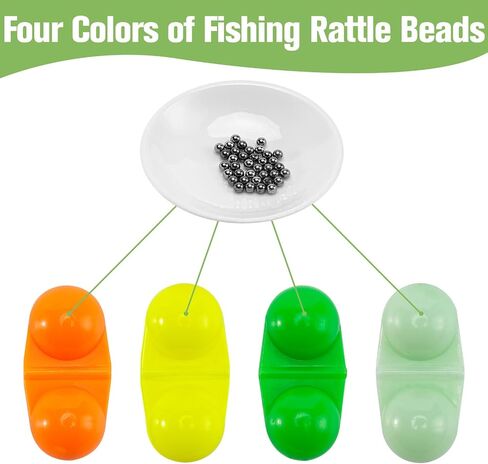 50 PCS Fishing Double Rattles Beads, Catfish Rattles for Fishing, Plastic Fishing Bead Fishing Bells Rattle Floater Rig Beads for Catfish in Saudi Arabia