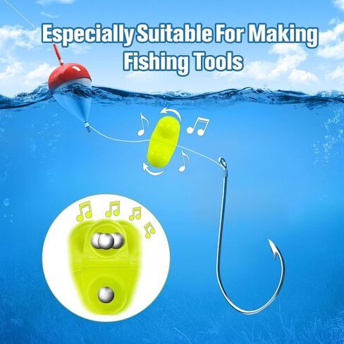 50 PCS Fishing Double Rattles Beads, Catfish Rattles for Fishing, Plastic Fishing Bead Fishing Bells Rattle Floater Rig Beads for Catfish in Saudi Arabia