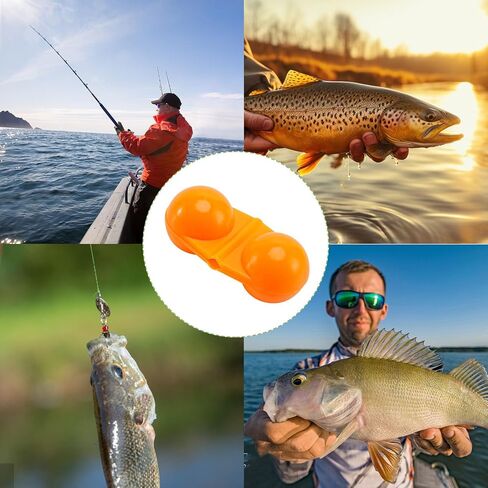 50 PCS Fishing Double Rattles Beads, Catfish Rattles for Fishing, Plastic Fishing Bead Fishing Bells Rattle Floater Rig Beads for Catfish in Saudi Arabia