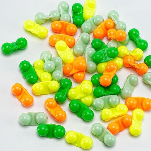 50 PCS Fishing Double Rattles Beads, Catfish Rattles for Fishing, Plastic Fishing Bead Fishing Bells Rattle Floater Rig Beads for Catfish in Saudi Arabia
