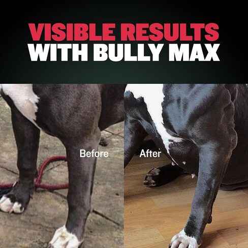Bully Max Dog Muscle Builder Chewable Tablets - Vitamins & Supplements for Muscle Gain & Growth for Puppy & Adult Dogs - Vet-Recommended Dog Multivitamin for All Breeds & Ages, Made in USA - 60 Tabs in Saudi Arabia