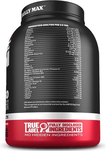 Bully Max Dog Muscle Builder Chewable Tablets - Vitamins & Supplements for Muscle Gain & Growth for Puppy & Adult Dogs - Vet-Recommended Dog Multivitamin for All Breeds & Ages, Made in USA - 60 Tabs in Saudi Arabia