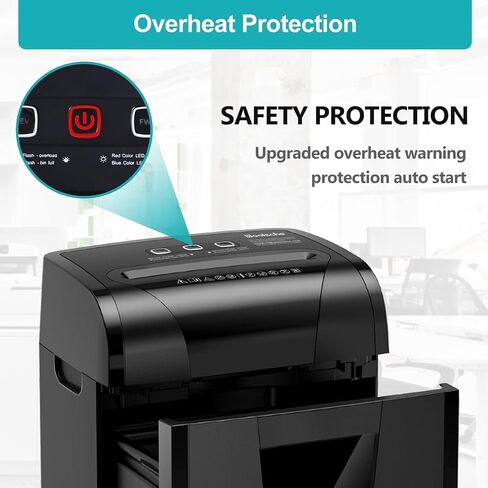Woolsche Paper Shredder, 18-Sheet Cross Cut with 5.28-Gallon Pull Out Bin, P-4 Security Level, Shred Paper and Credit Card and CD, Durable&Fast with Auto Jam Proof System Shredder for Office in Saudi Arabia