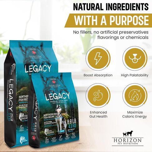 LEGACY Premium Grain-Free Dog Food | Northern Water Fish Dry Dog Food Recipe | Nutritious Salmon Formula Dog Food for All Life Stages | 25 lb in Saudi Arabia