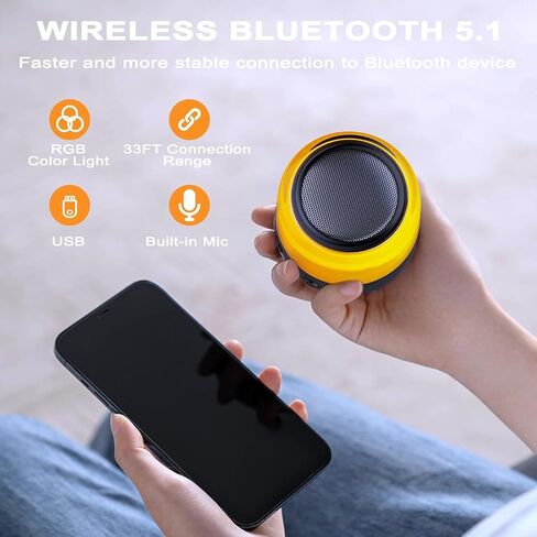 ～2PCS～ Bluetooth Speakers, Mini Portable Speakers with led Light, 11 Color Night Light LED Wireless Speaker, Dual Pairing, Perfect for Home, Outdoor (Black) in Saudi Arabia