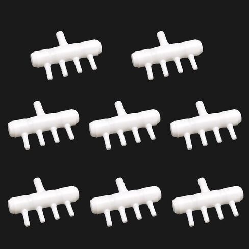 Rake-shaped hose joint air discharge diverter, Plastic Barb Hose Fitting Connector, 6-Way Outlet Air Line Pump Tubing Splitter Water Flow Divider, for Aquarium Garden Agricultural Irrigation（6Pcs） in Saudi Arabia