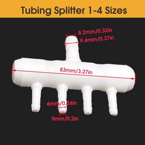 Rake-shaped hose joint air discharge diverter, Plastic Barb Hose Fitting Connector, 6-Way Outlet Air Line Pump Tubing Splitter Water Flow Divider, for Aquarium Garden Agricultural Irrigation（6Pcs） in Saudi Arabia