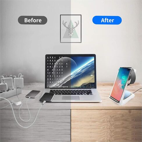 Wireless Charging Station for Samsung,3 in 1 Qi Fast Charger Stand for Samsung S21/S20/S10/Note 20/10/9/8,Galaxy Watch 3&Buds(with Adapter) in Saudi Arabia