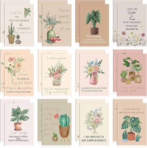 Tatuo 24 Pcs Positive Affirmation Notebooks Inspirational Quote Notebook Small Motivational Encouragement Notepads Daily Affirmations Journal for Women Men Stress Relief and Self Care Gift (Rainbow) in Kuwait