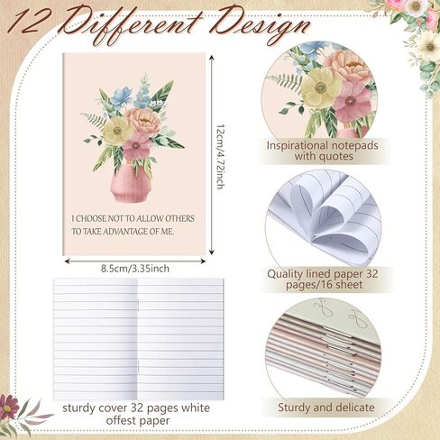 Tatuo 24 Pcs Positive Affirmation Notebooks Inspirational Quote Notebook Small Motivational Encouragement Notepads Daily Affirmations Journal for Women Men Stress Relief and Self Care Gift (Rainbow) in Kuwait