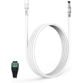 2 حزمة كابل تمديد الطاقة 10FT 3M DC 5.5 مم × 2.1 مم، كابل تمديد الطاقة العالمي DC 12V لكاميرا الأمان، شريط LED، مراقبة CCTV IP (عبوتان، أبيض) in Kuwait