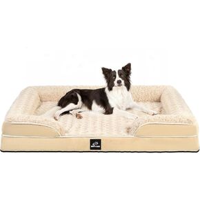 Orthopedic Dog Beds for Large Medium Sized Dog,Waterproof Medium Dog Bed with Removable Cover,Washable Memory Foam Large Dog Bed, Waterproof Dog Couch Bed,Pet Beds for Large Dogs,Dog Sofa(Grey, XXL)