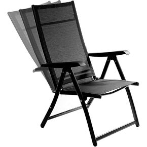 Heavy Duty Adjustable Reclining Folding Chair Outdoor Indoor Garden Pool Steel Camping Deck Backyard Chairs