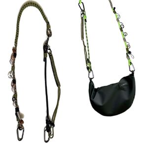 Army Green Purse Straps Replacement Crossbody, Paracord Woven Purse Bag Strap Adjustable Shoulder Strap for Bags Camera Cell Phone Water Bottle Canvas Rope Braided Bag Straps for Longchamp Handbag