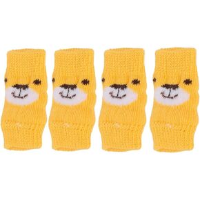 GLOGLOW Dog Elbow Protector, 4pcs Cotton and Polyurethane Dog Elbow Protector Knees Protector Cartoon Bear Pattern Joints Dirty Pet Dog Elbow Sleeve (S)
