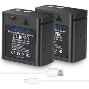2-Pack LIT-10 Rechargeable Batteries, 10500mAh LIT10 Battery Compatible for SPYPOINT Cellular Trail Camera Link-Micro, Cell-Link 10, LM2, Link-Micro-S-LTE Cellular Trail Cameras