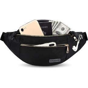 MAXTOP Large Crossbody Fanny Pack Belt Bag for Women Men with 4-Zipper Pockets Gifts for Enjoy Sports Yoga Festival Workout Traveling Running Hands-Free Wallets Waist Pack Phone Bag Fits All Phones