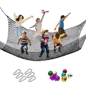 Climbing Cargo Net, 6.5' X 9.8' Double Layers Playground Safety Net, Kids Backyard Climbing Net, Used for Treehouse Accessories...with Storage Bag and Carabiners