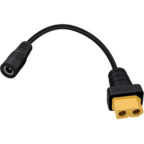 XT60 to DC Adapter Cable XT60 Female to DC 5.5mm x 2.1mm Male Power Cable for Fatshark Skyzone FPV Monitor Power, TS100 Soldering,Solar Battery (XT60 Female to Male DC 5.5x2.1mm, 1FT)