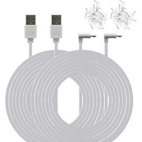 2 Pack 25 ft Power Cable Replacement for Wyze Cam Pan V3 I-Shape Micro USB Extension Cord, Weather Waterproof Outdoor Indoor Charging