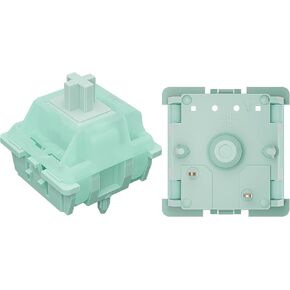 GATERON Mint Dual-Stage Spring Switches for MX Mechanical Keyboard, 5-Pin Linear/55gf/Factory Pre-lubed/SMD LED Switches(SMD LED,36Pcs)
