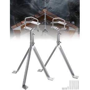12'' Adjustable Antenna Mast Wall Mount Bracket, 2 Pcs Antenna Stand Off Bracket, Heavy Duty TV Antenna Mounting Brackets, Antenna Wall Mount 12 Inch, Wall Mount Mast Clam｜Tripod Bracket & Y-Bracket