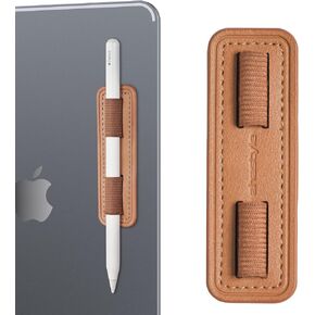 AhaStyle Removable iPencil Holder for Apple Pencil Pro, Apple Pencil (USB-C), Apple Pencil 1st / 2nd Generation with Elastic Strong Adhesive Leather Holder Sticker for iPad Pen and Stylus Pens (Black)