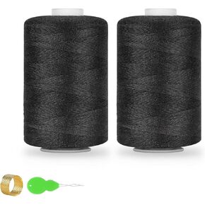 Thread for Sewing, 12 Black Sewing Thread Polyester Thread 1000 Yard Per Spool All Purpose Sewing Thread Assortment Black Thread for Hand Sewing/Hand Quilting/Sewing Machines
