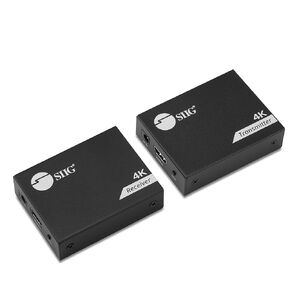 SIIG 4K HDMI USB KVM Extender Over CAT6-1080p (230ft) & 4K30Hz (130ft) - Balun Extender - 2 USB-A - Zero Latency - No Driver - Plug & Play - Keyboard & Mouse USB Extender (CE-H28411-S1)