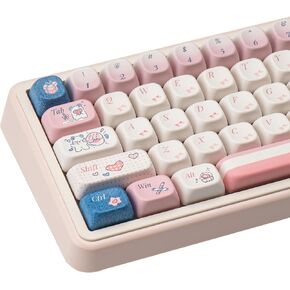 PBT Keycaps 150 Keys Dye-Sublimation Cute Keycaps FOA Profile Purple Anime Keycaps Custom Keycap Set with 7U/Split Spacebar for Alice/ 61/64/68/84/87/100/104/108 Mechanical Keyboard