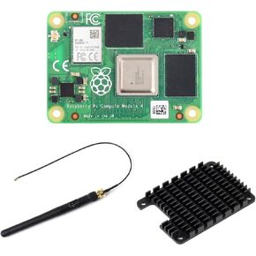 Waveshare Pi Compute Module 4 Comes with an Official Raspberry Pi CM4104016 (with Wireless, 4GB RAM, 16GB eMMC Flash), an Antenna Kit and a HEATSINK. (3 Items)