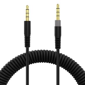 3.5mm Replacement Cloud Alpha Audio Cable Cord Compatible with HyperX Alpha S/Cloud Mix/Cloud Flight/Logitech G633/G933 Headsets, Coiled Gaming Headset Cable 4.2ft to 8.2ft
