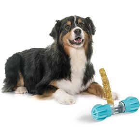 Bully Stick Bolt for Dogs Dog Treat Holder, Hold on to Last bite - Securely Firm to Help Prevent Choking, Dog Safety Device - Silicone Covering for Floor Protection and Noise Reduction (Blue)