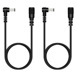 Fancasee (2 Pack 3 ft 5.5mm x 2.5mm DC Power Extension Cable 90 Degree Right Angle Male to Female Plug Adapter Extension Cord for IP Camera CCTV Surveillance Security Camera LED Strip DVR Router